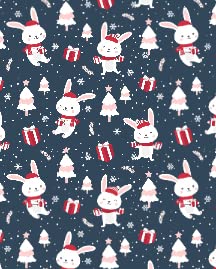 Christmas Bunny Blue