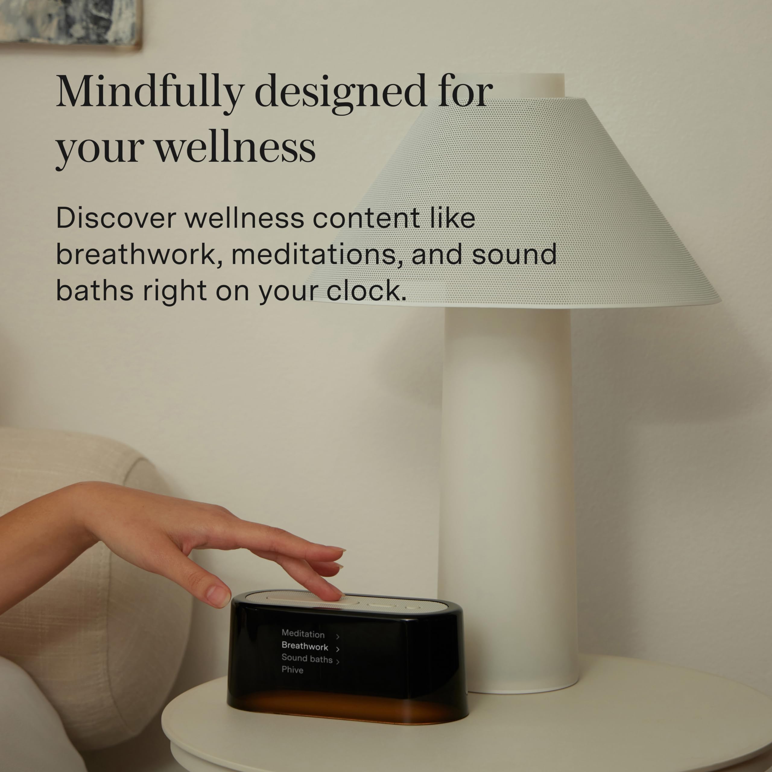 Loftie Smart Alarm Clock with Bluetooth Speaker, White Noise & Nightlight - Battery-Powered Bedroom Clock for Better Sleep (Black) | Perfect for Nightstands, Home Offices & Travel Use