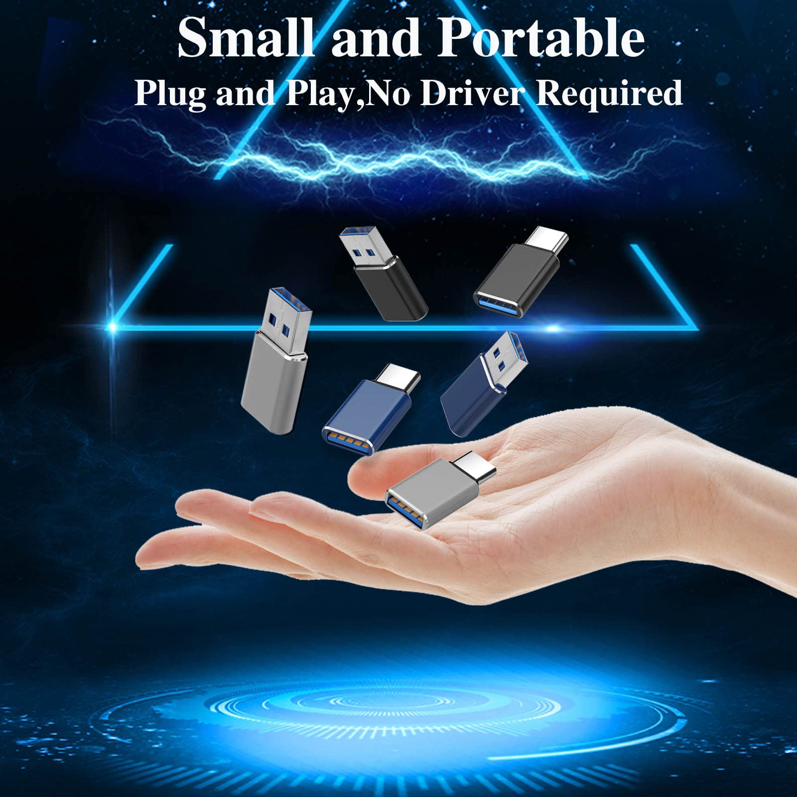 6-Pack USB C to USB Adapter (3 Pack) & USB to USB C Adapter (3 Pack) - SuperSpeed Data Transfer & Charging Converter for iPhone, iPad, Laptop, Samsung, PC, MacBook - Home, Office & Travel Use