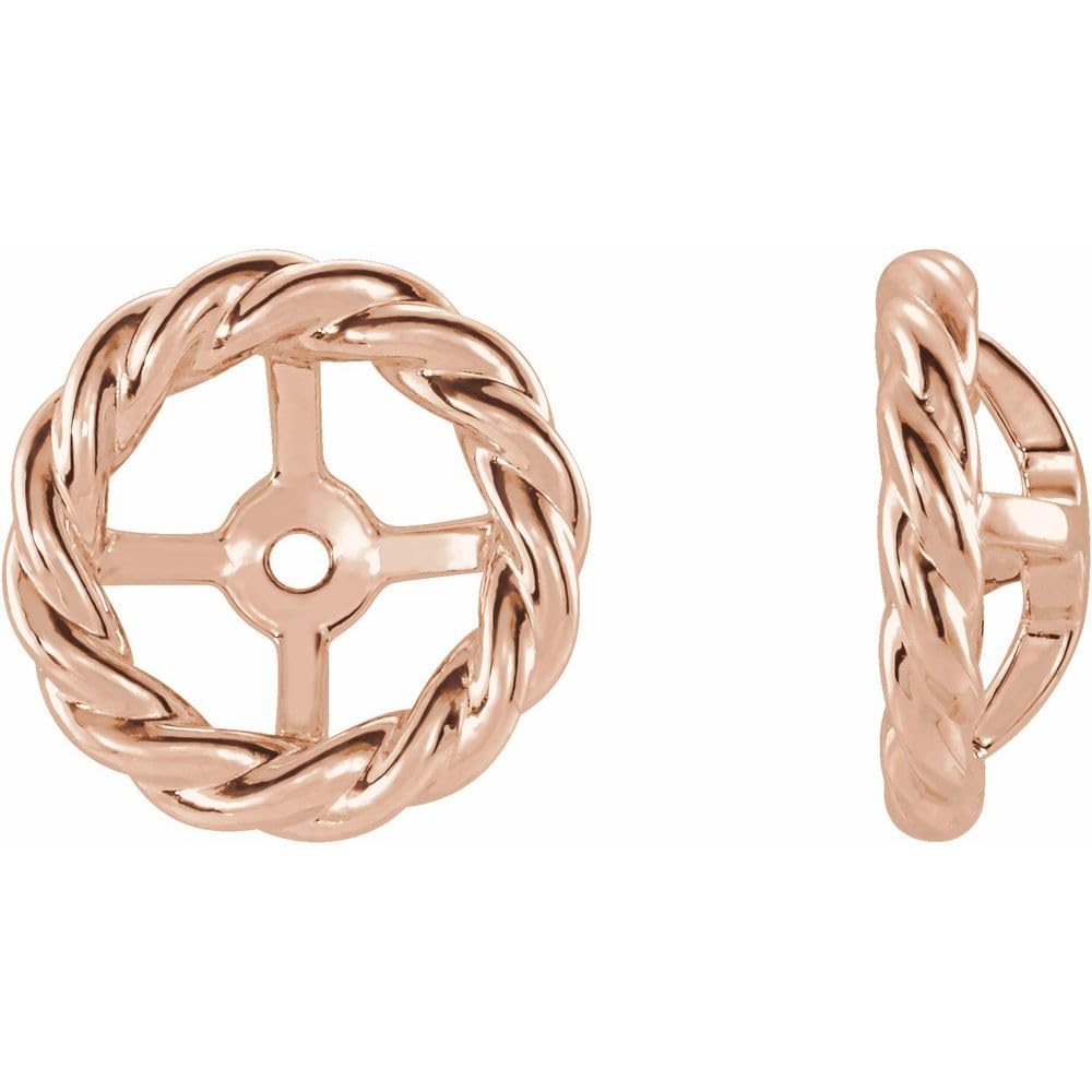 9.1mm Rope Earring Jackets - Dainty Gold/Silver Earring Enhancers for Studs | Perfect for Everyday Wear, Date Nights & Special Occasions