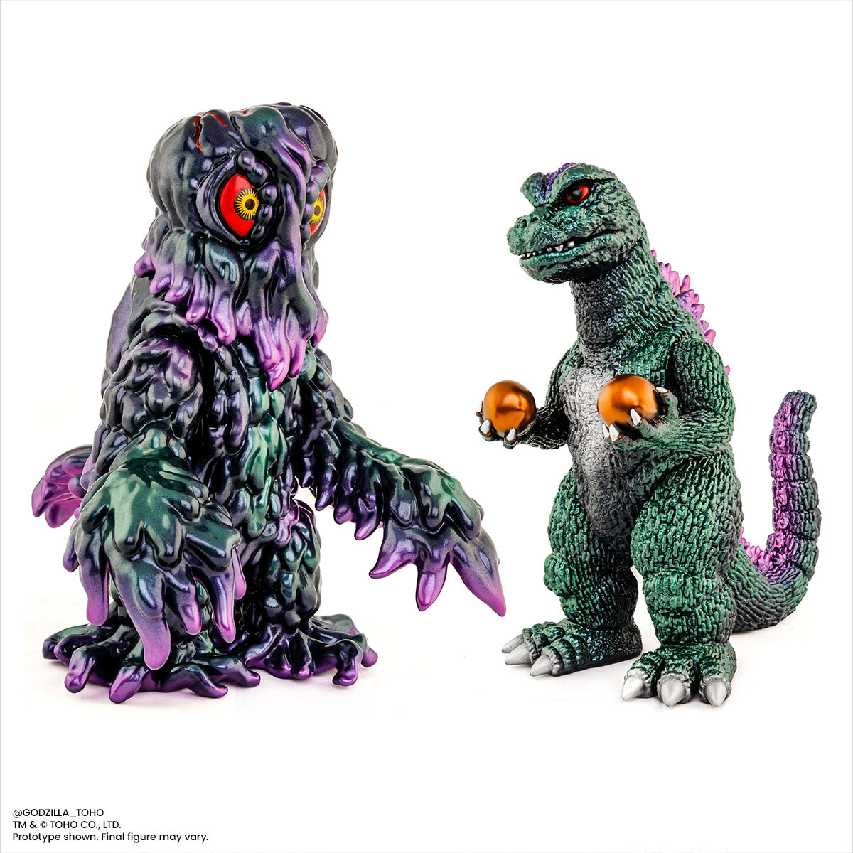 Godzilla vs Hedorah Soft Vinyl Figure Set - Limited Edition Oil Slick Variant - Japanese Kaiju Collectible for Display & Home Decor
