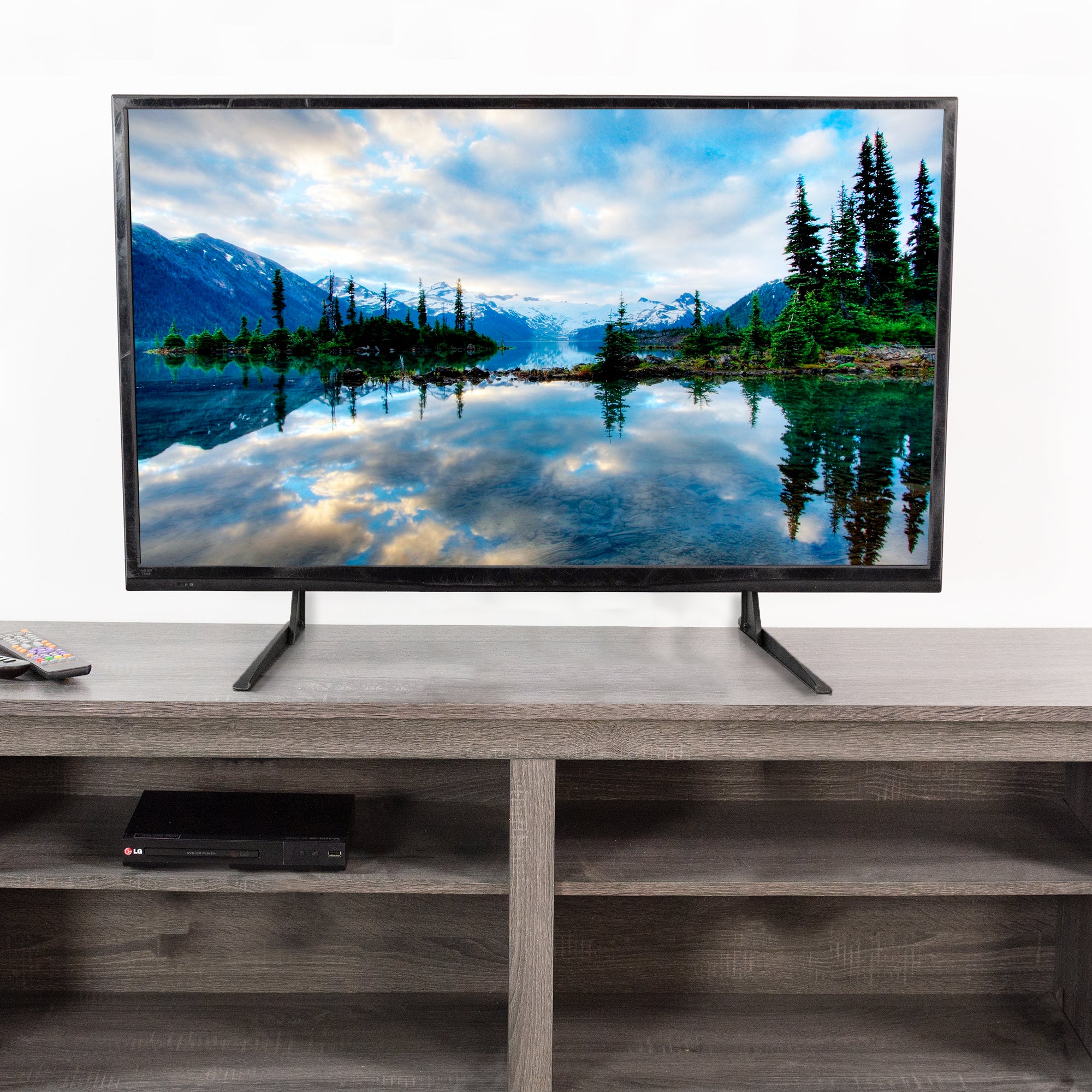 Universal Tabletop TV Stand for 22 to 65 Inch Flat Screen TVs - Perfect for Living Room, Bedroom & Home Theater Setup