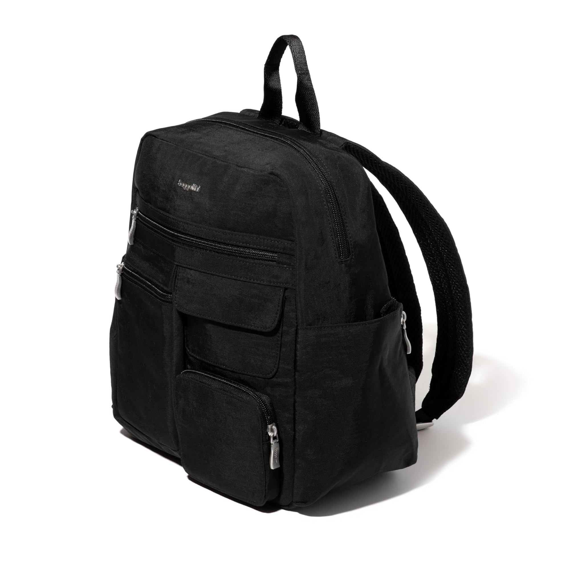 Baggallini Modern Excursion Backpack for Women & Men - Lightweight Travel Backpack with Multiple Pockets, Water-Resistant Black Daypack for Work, School, Hiking & Commuting