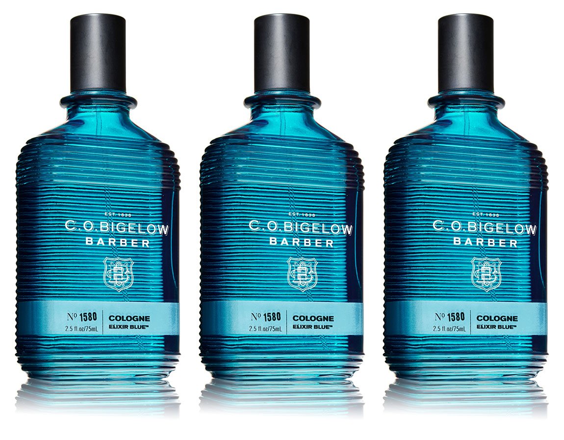C.O. Bigelow Elixir Blue 1580 Cologne Spray for Men - 3 Pack (2.5 Oz Each) - Fresh Aquatic Fragrance for Daily Wear & Special Occasions