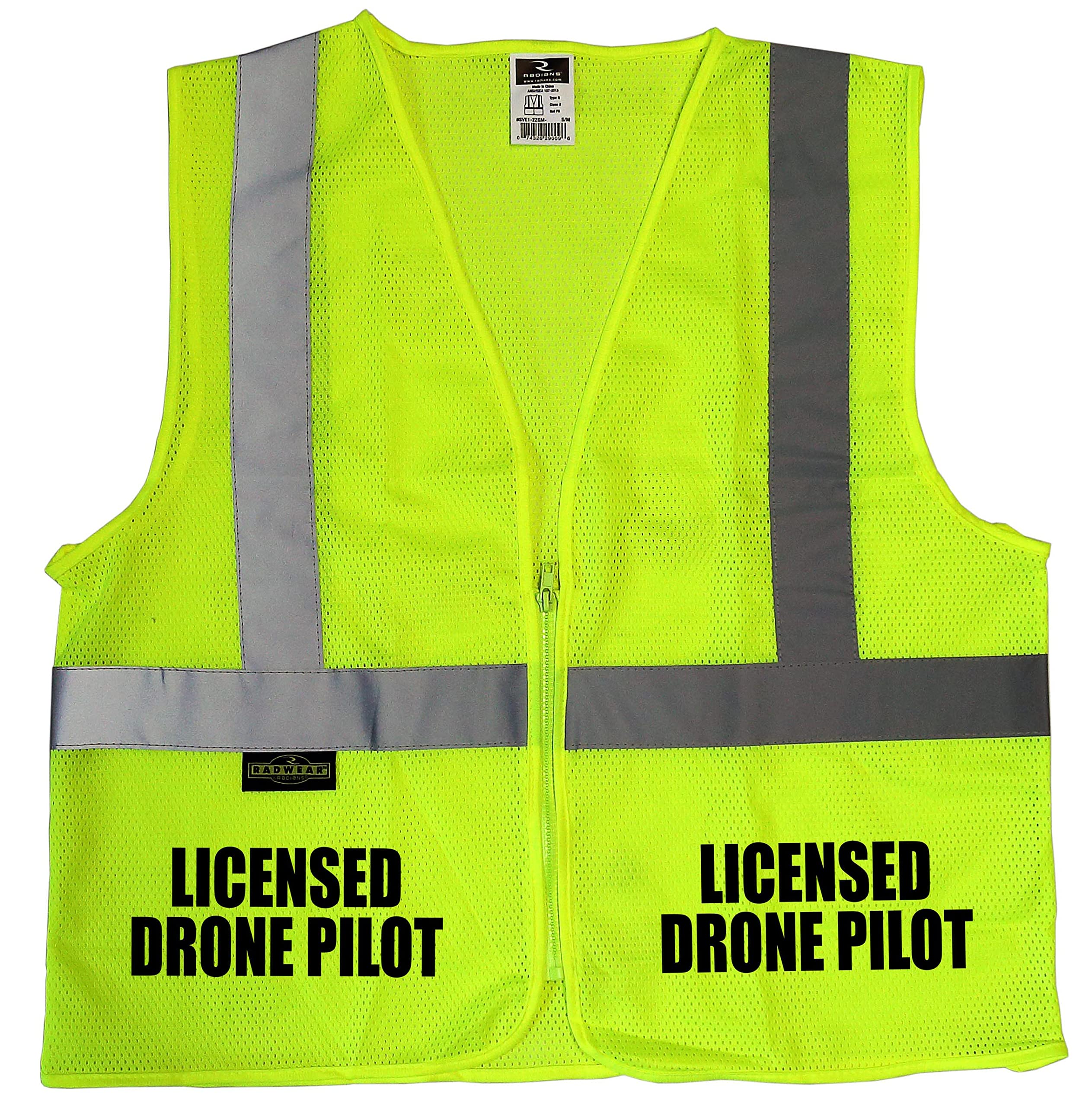 Smart People Clothing Licensed Drone Pilot Safety Vest - High Visibility Reflective Screen Printed Vest for Drone Operators | Outdoor Aerial Photography & Construction Site Safety Gear