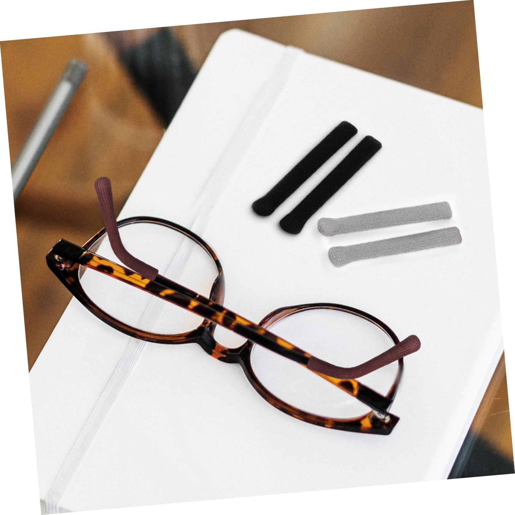 KOMBIUDA 3 Pairs Glasses Temple Covers - Soft Silicone Sunglasses Arm Tips Protectors, Eyewear Accessories for Comfort & Grip - Perfect for Reading, Driving, Sports & Daily Wear