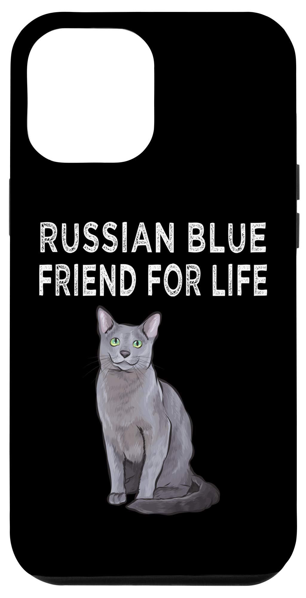 iPhone 12 Pro Max Case with Cute Russian Blue Cat Design - Durable Protective Phone Cover for Cat Lovers - Perfect Gift for Pet Owners & Friendship Day