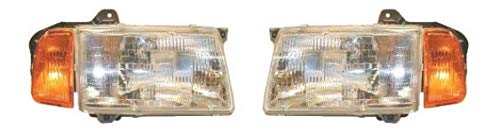 **89-98 Suzuki Sidekick Replacement Headlights with Amber Corners - Left & Right Pair Set - Perfect for Off-Roading & Night Driving**
