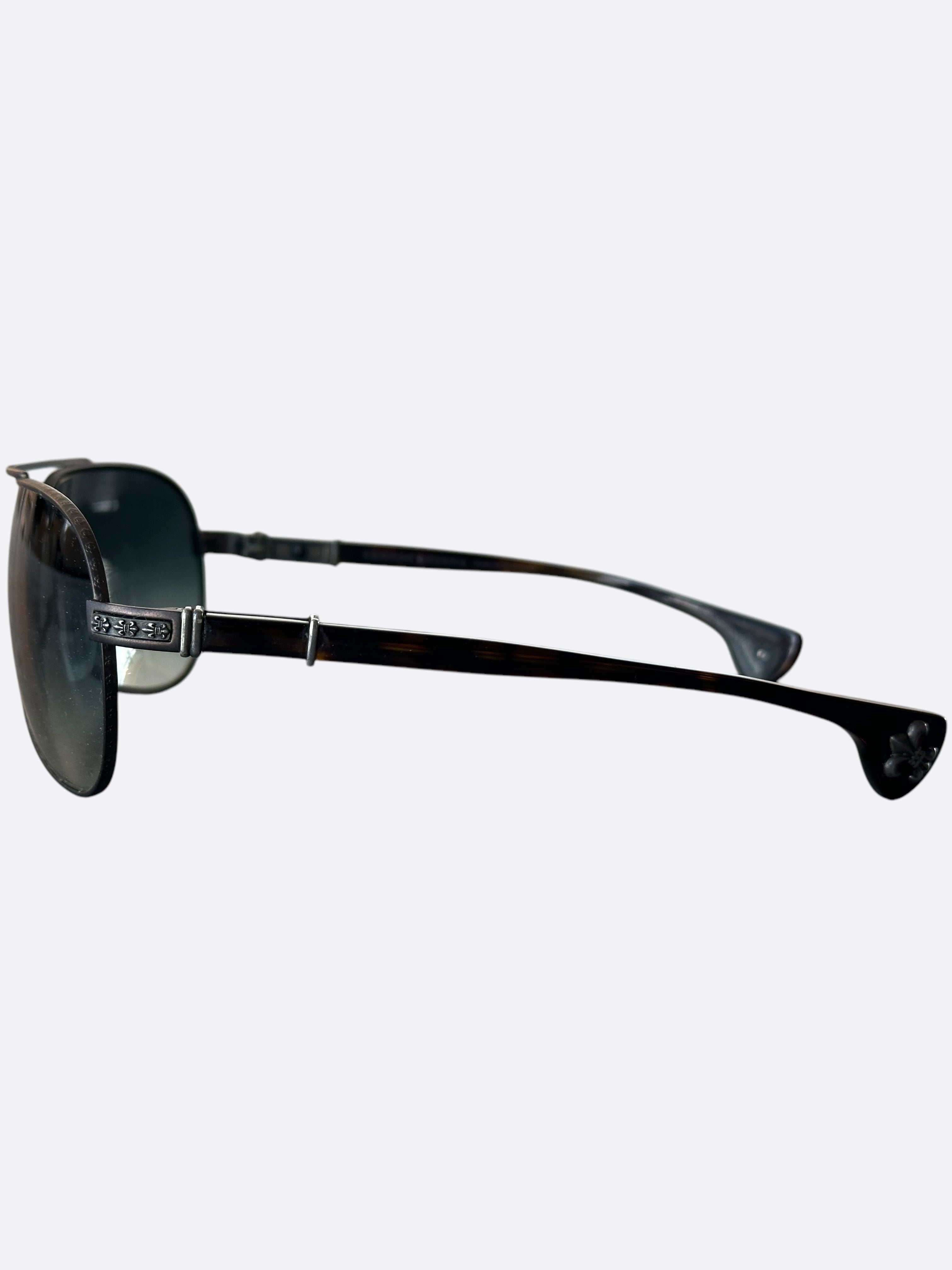 Chrome Hearts Dark Havana Grand Beast Aviator Sunglasses for Men & Women - Luxury Polarized UV Protection - Perfect for Driving, Beach & Outdoor Activities