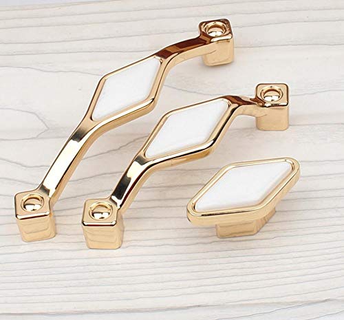 Vintage Gold Ceramic Drawer Handles - 128mm for Kitchen Cabinets & Dressers