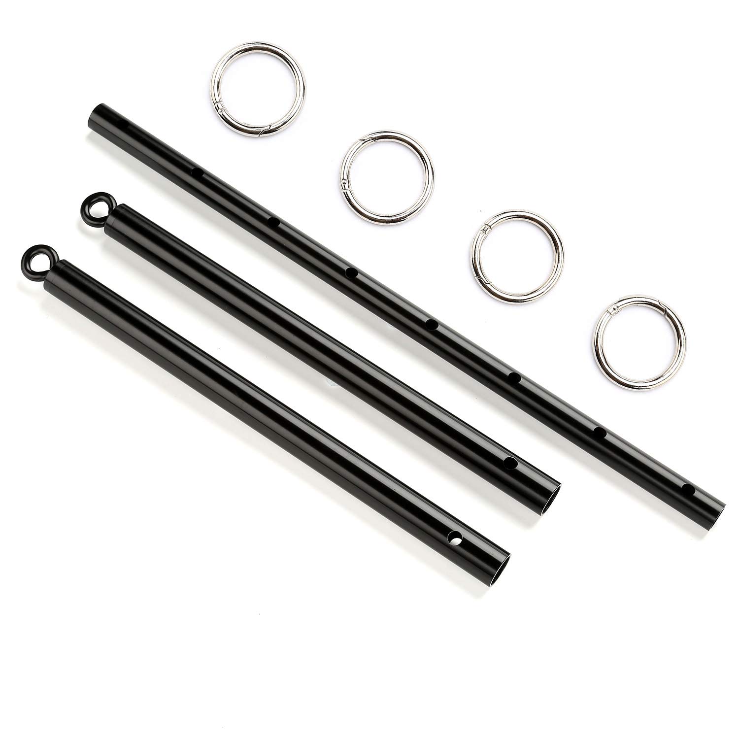 Adjustable Spreader Bar Set - Expandable Fitness & Sports Training Equipment Kit for Home Gym, CrossFit, Yoga & Strength Workouts - Silver