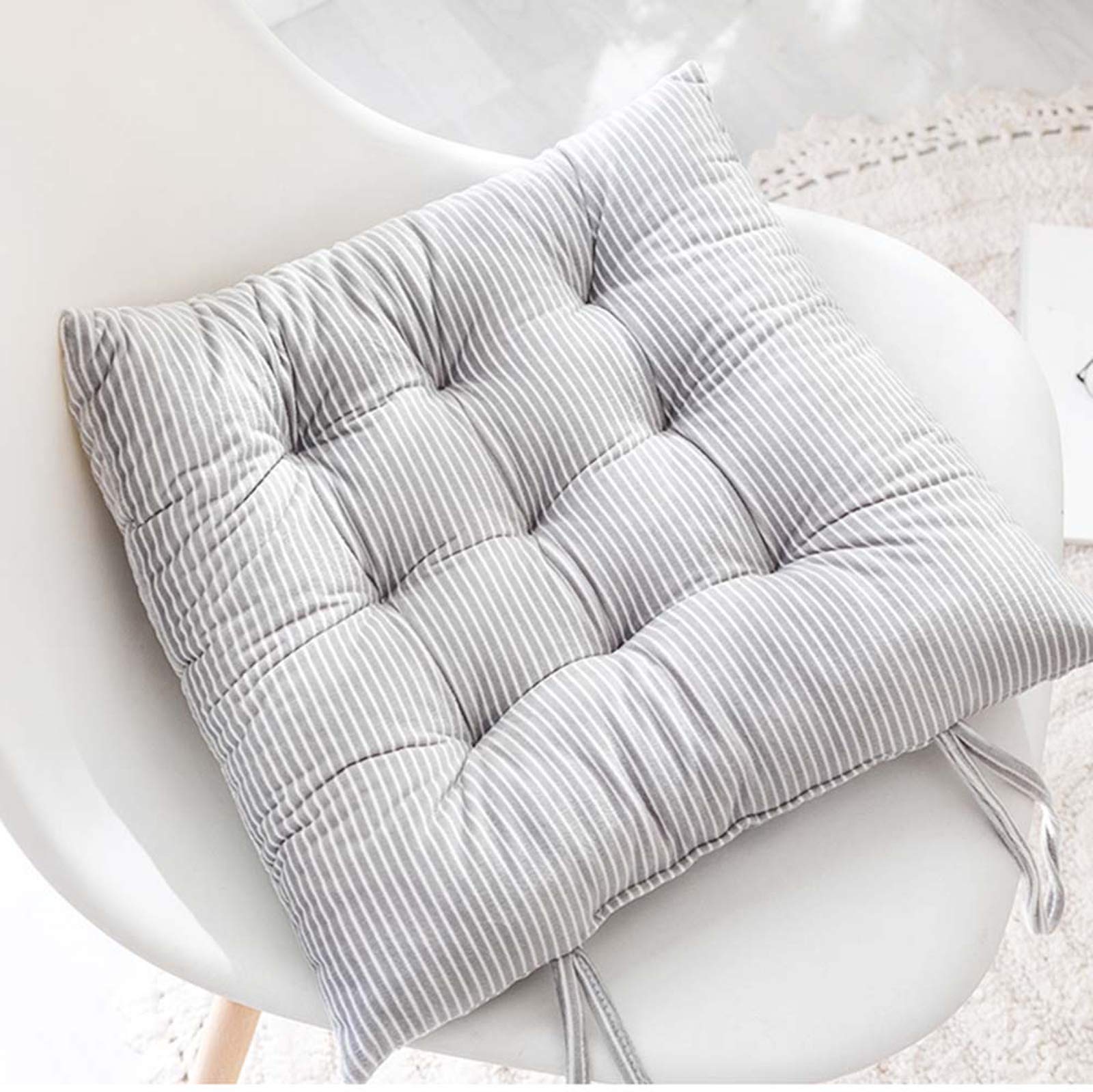 XYXH 6-Piece Square Chair Cushion Set with Ties - Non-Slip, Breathable Seat Pads for Kitchen Chairs, Office & Home Use - Perfect for Dining Room, Living Room and Tatami Mats