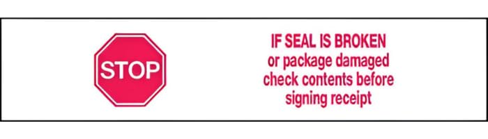 Security Tamper Evident Printed Tape 2 Inch x 3000 Feet (6 Rolls Case) - Broken Seal Detection for Shipping Boxes, Packages & Warehouse Security