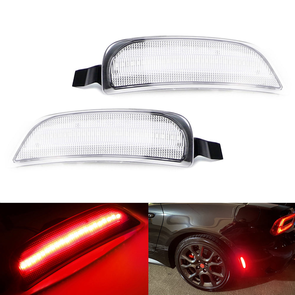 16+ Fiat 124 Spider Abarth Clear Lens Red LED Side Marker Lights - Waterproof DRL Replacement for Enhanced Visibility & Safety | Perfect for Night Driving, Car Shows & Custom Builds