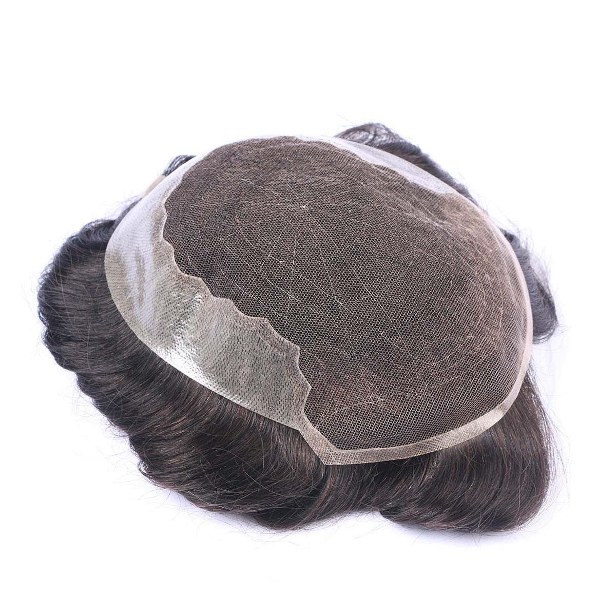 Bella Base Custom Men's Human Hair Toupee Replacement System - #620 Brown with 20% Gray Hair - Natural Looking Hairpiece for Hair Loss & Alopecia - Perfect for Daily Wear, Special Occasions & Confidence Boost