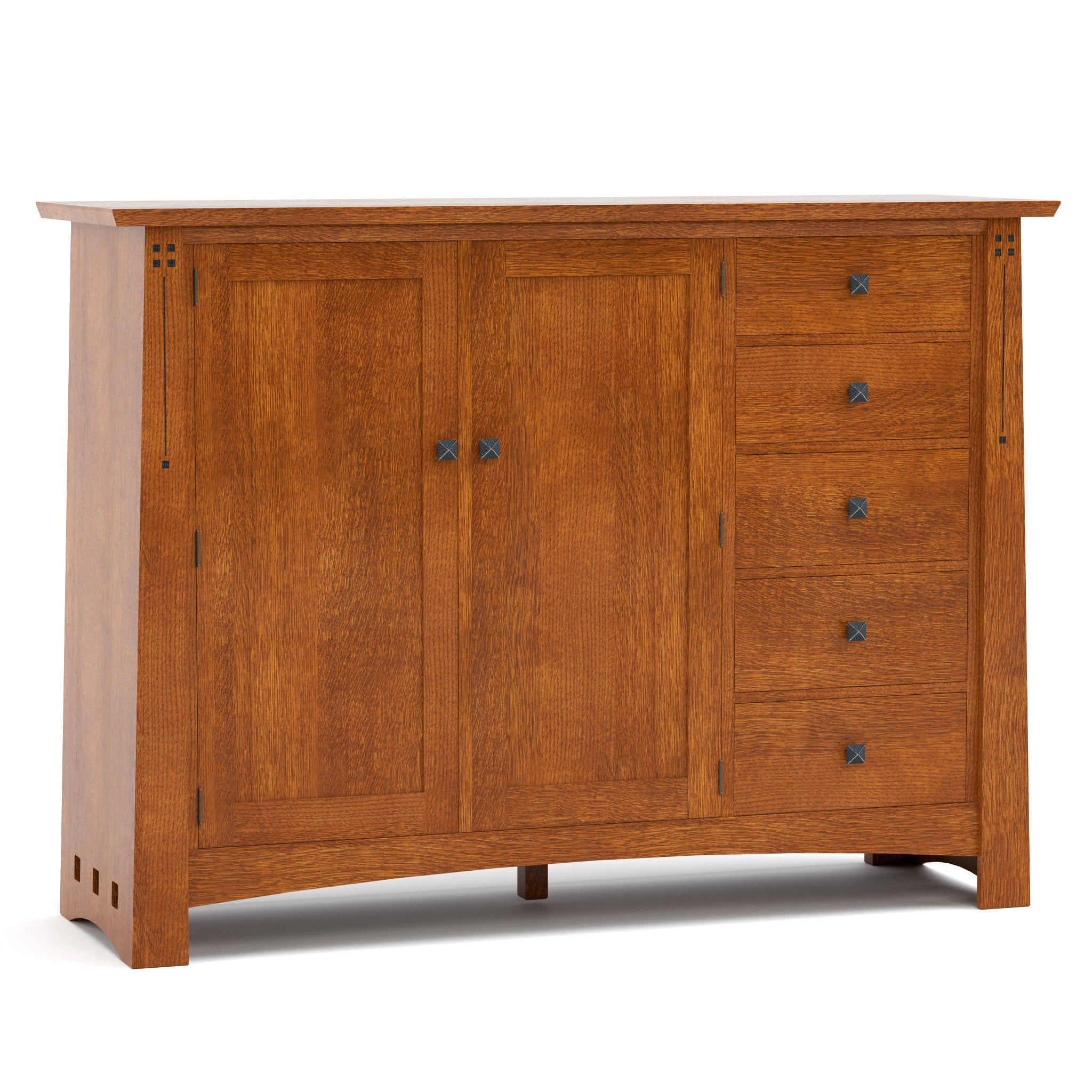 Highlands Low Armoire - Modern Wooden Wardrobe with 3 Drawers & Hanging Space for Bedroom, Closet & Dorm Organization | Perfect for Small Spaces & Home Decor