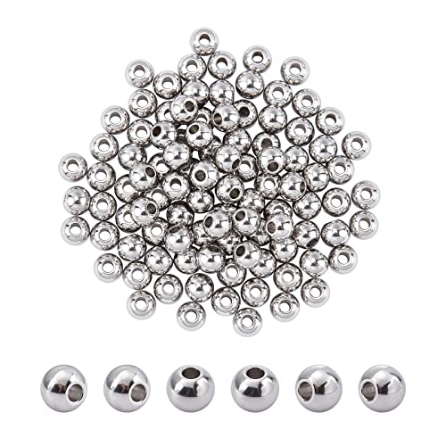100pcs--Silver--6mm