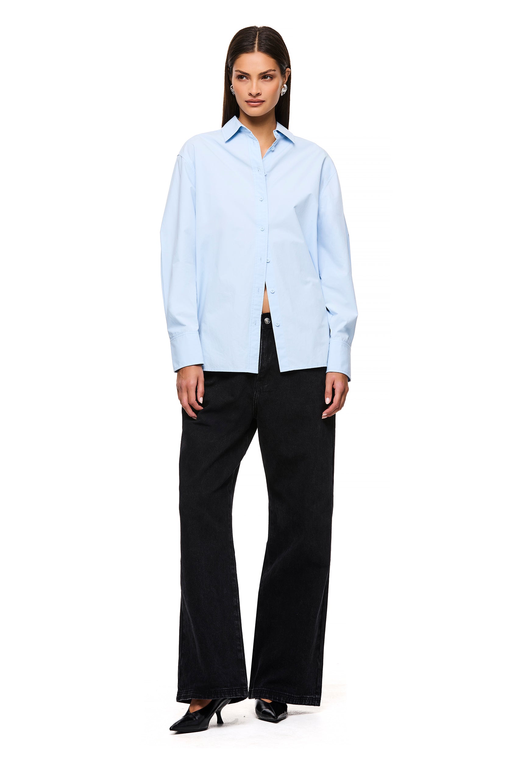 Tessa Light Blue Shirt for Women - Casual Button Down Shirt with Long Sleeves - Perfect for Office, Business, and Everyday Wear