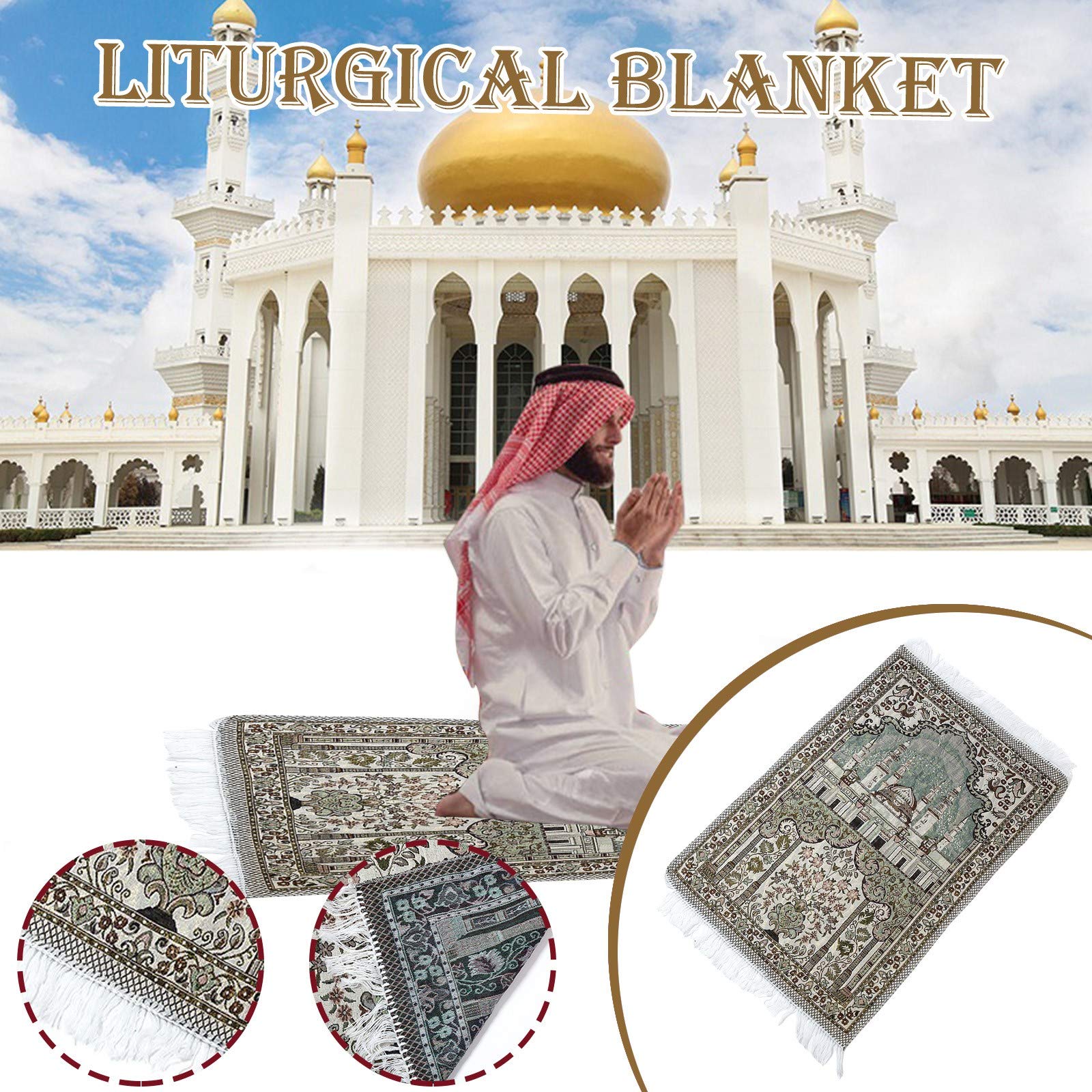 Premium Portable Kneeling Prayer Blanket - Soft & Durable for Worship, Mosque, Home Decor - Ideal for Prayer, Meditation & Outdoor Use (Gray)