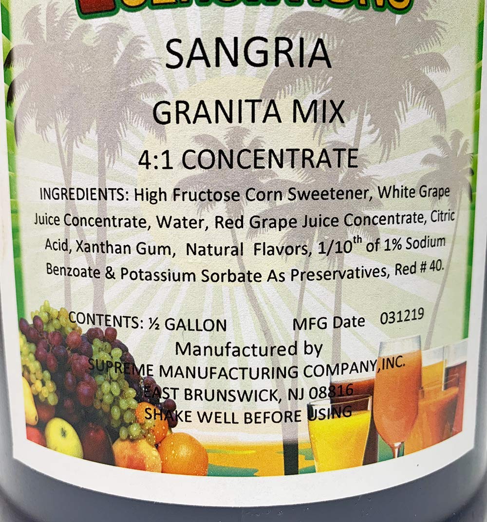 Slushie Mix - Tropical Sensations Red Sangria Flavor (6 Pack, 64oz Each) | Perfect for Summer Parties, Poolside Drinks & Frozen Cocktails