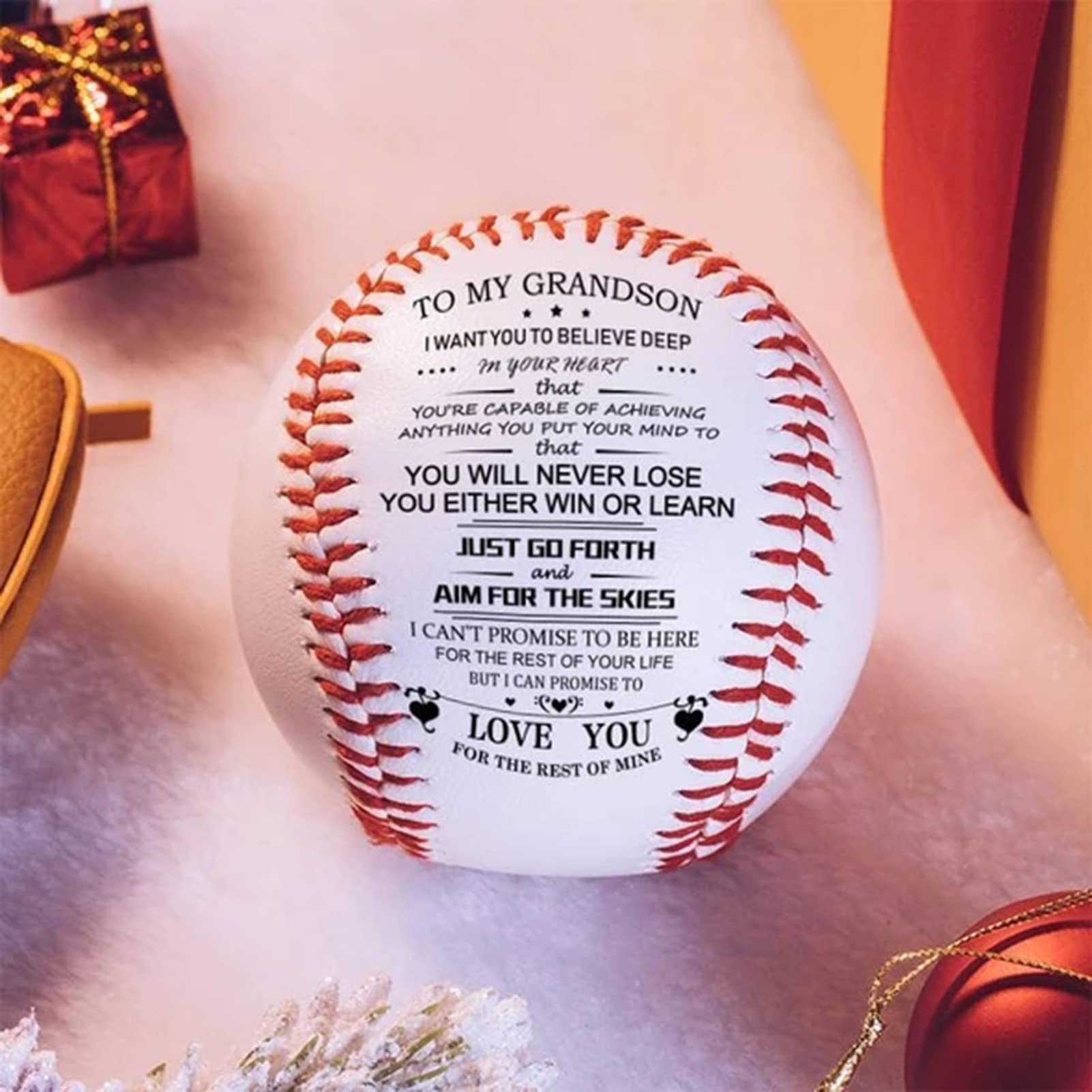 Hollow Design Rubber Baseballs with Inspirational Words - Lightweight, High Elasticity, Durable Softballs for Indoor & Outdoor Practice - Perfect Valentine's Day Baseball Gifts for Players & Coaches