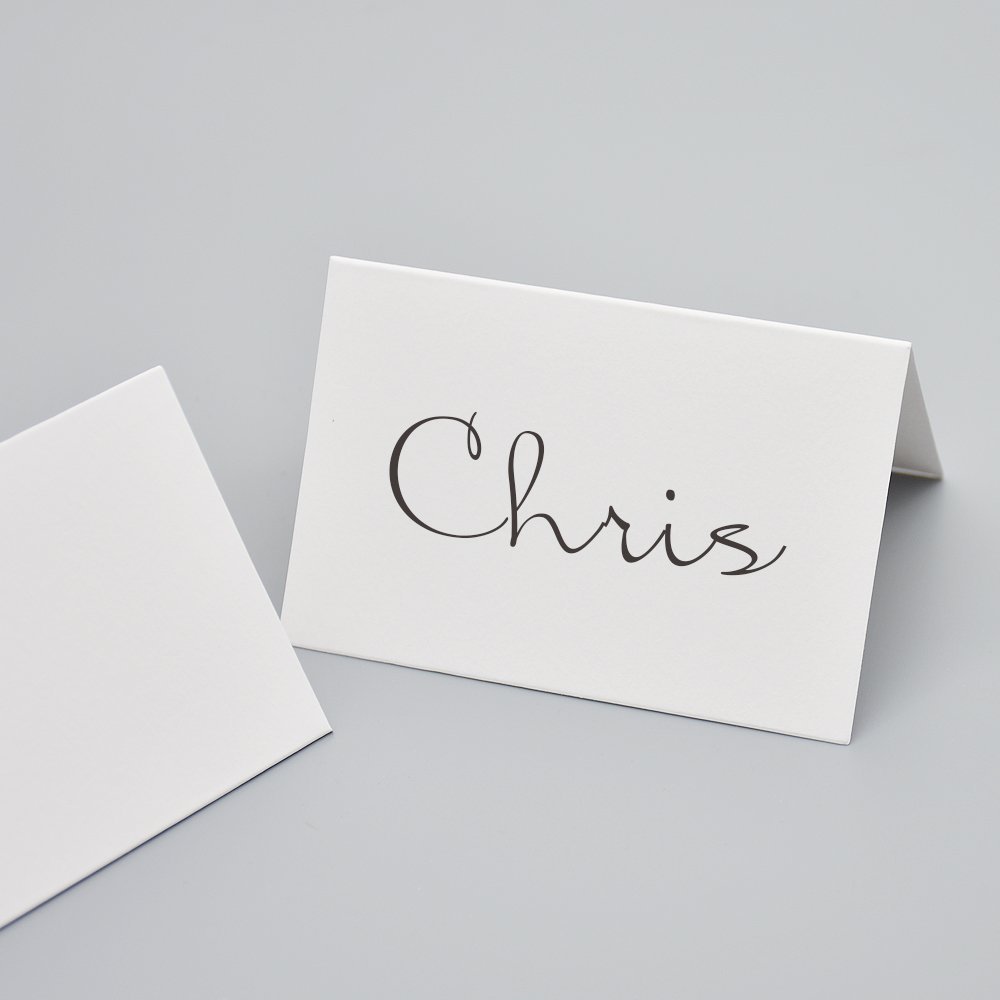 AZAZA 50-Pack White Blank Place Cards - Elegant Textured Table Tent Cards for Weddings, Banquets & Dinner Parties (2.5