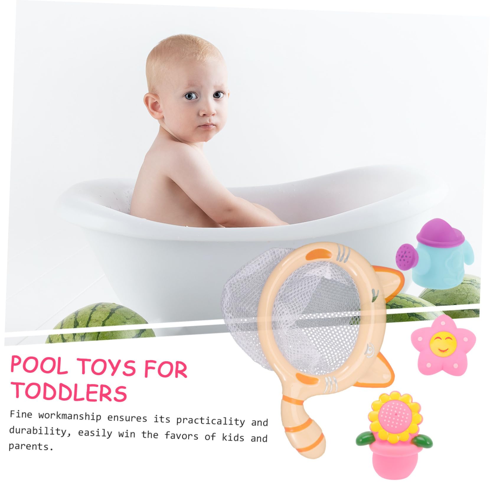 GARVALON 4-Piece Water Fishing Game Toy Set - Fun Bath & Shower Toys for Kids, Plastic Floating Pool Toys for Toddlers - Perfect for Bathtime, Pool Parties & Outdoor Water Play