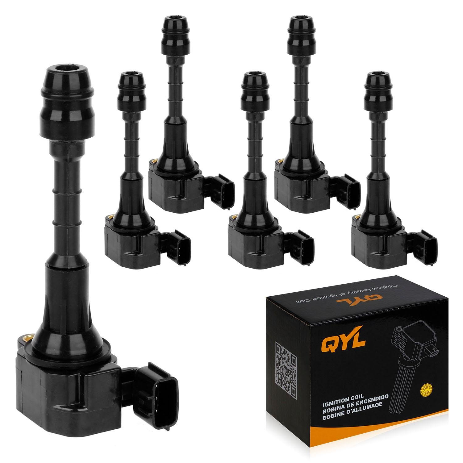 6Pcs Ignition Spark Coil Pack Compatible with Nissan 350Z & Infiniti G35 M35 FX35 V6 3.5L - UF401 IGC0007 C1439 Replacement - Improve Engine Performance & Fuel Efficiency for Smooth Driving