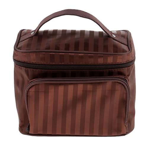 Waterproof Cosmetic & Toiletry Organizer Travel Bag - Leakproof Makeup Case for Women, Coffee Color - Perfect for Air Travel, Gym & Daily Essentials Storage
