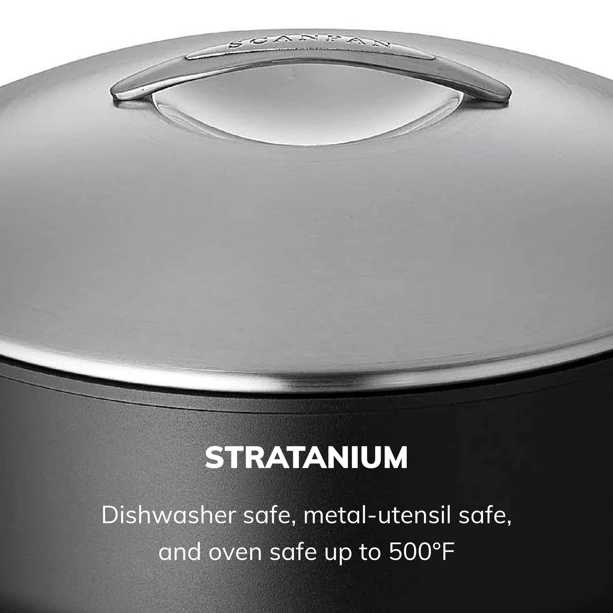 SCANPAN Professional 7 Quart Dutch Oven with Lid - Nonstick Cookware Set for Baking, Roasting & Braising - Oven, Dishwasher & Metal Utensil Safe - Made in Denmark - Perfect for Family Dinners & Holiday Cooking