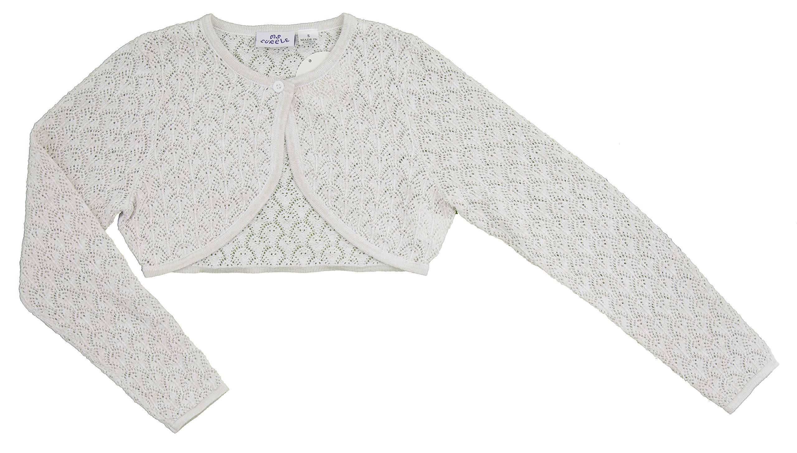 Cute Girls' Cropped Crochet Cardigan - Summer Boho Lace Knit Sweater for Teens, Beach Cover-Up, Music Festival Outfit