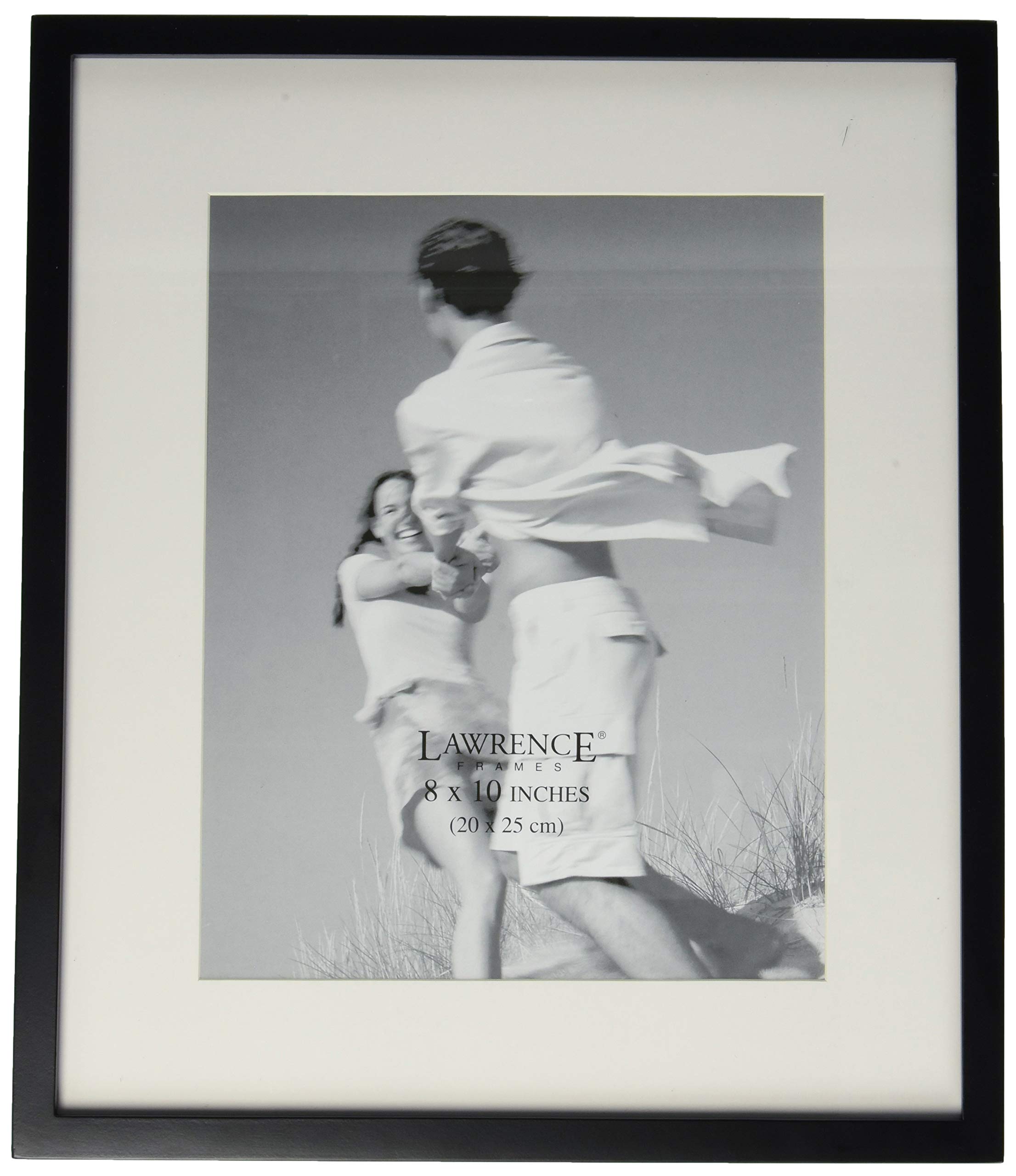 Lawrence Frames Black Wood 11x13 Picture Frame with 8x10 Mat - Perfect for Wall Decor, Home Office & Living Room Displays