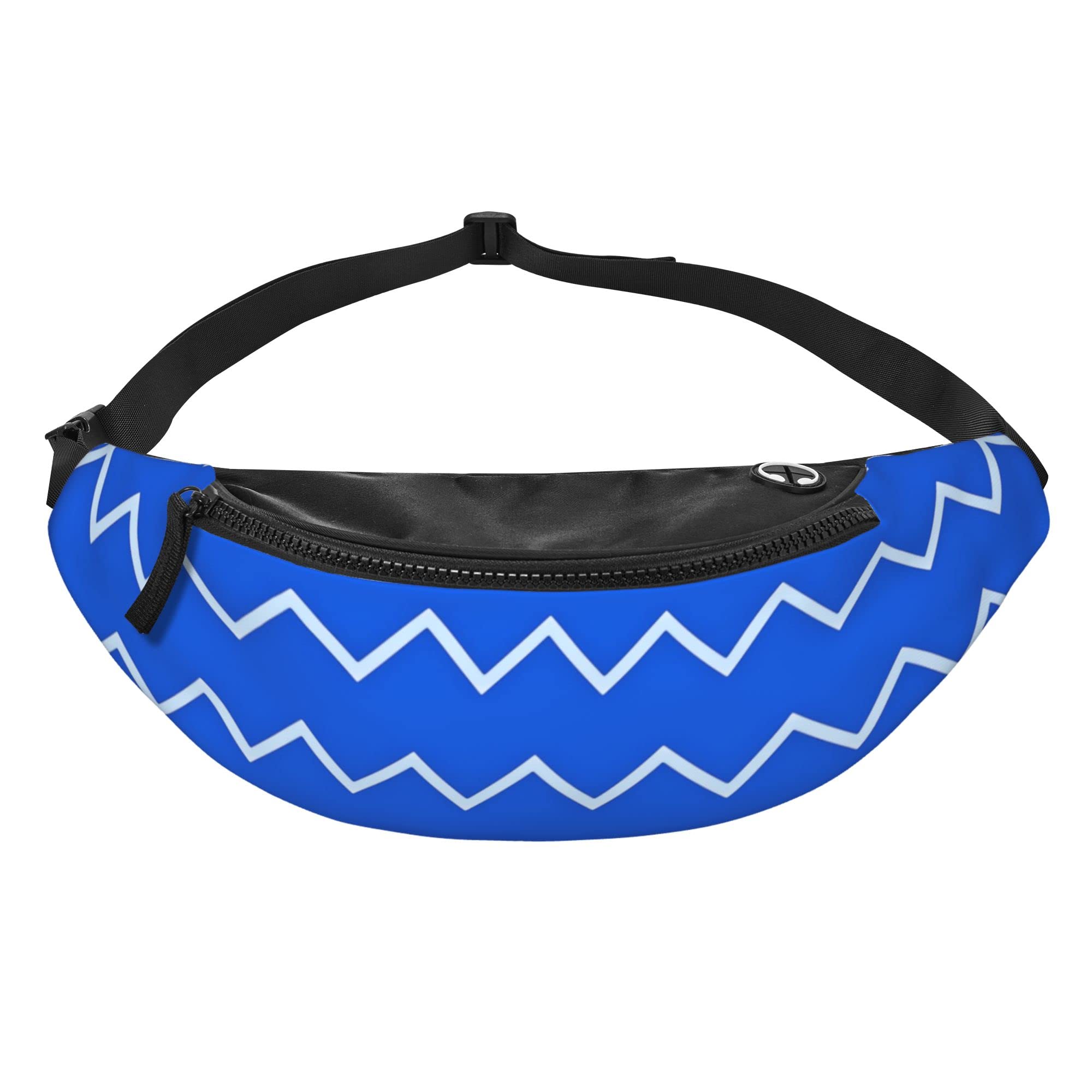 Stylish Blue Stripes Fanny Pack for Men & Women - Sport Belt Bag with Headphone Jack - Perfect for Travel, Running & Outdoor Activities