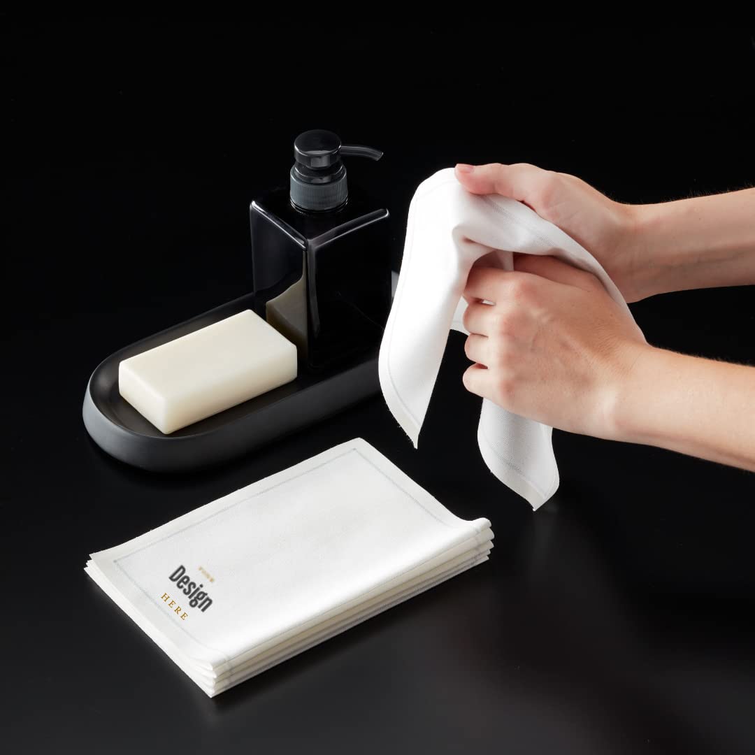 Customizable White Cotton Disposable Hand Towels - 12