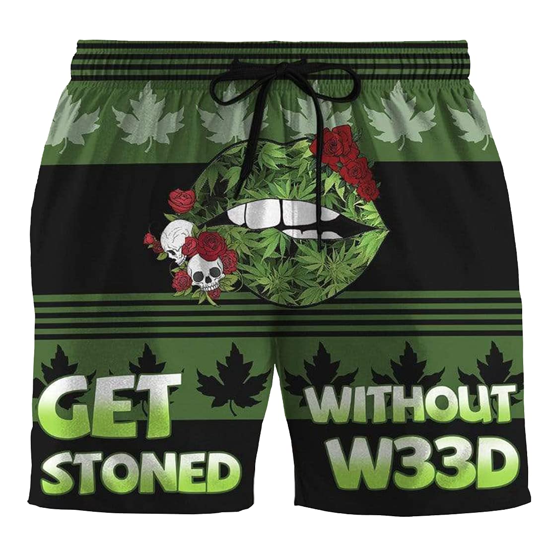 Funny Men's Swim Trunks - Quick Dry Beach Shorts with Drawstring for Swimming & Summer Vacation - Perfect for Pool Party, Beach Outing and Water Sports
