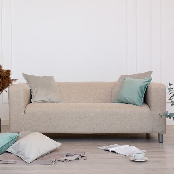 TLYESD Klippan Loveseat Cover Replacement for IKEA Klippan Sofa - Light Khaki Couch Slipcover | Durable Stretch Fabric Sofa Protector | Perfect for Living Room, Dorm, or Apartment Decor