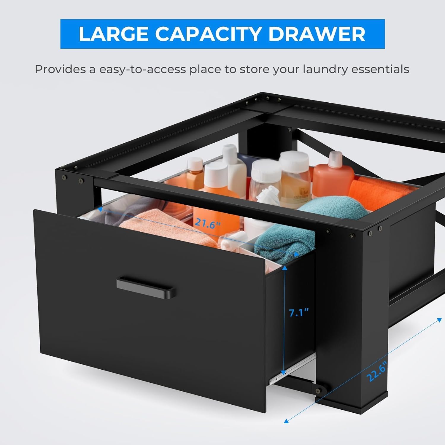 2 Pack Heavy Duty Washer and Dryer Pedestals with Storage Drawer - 29
