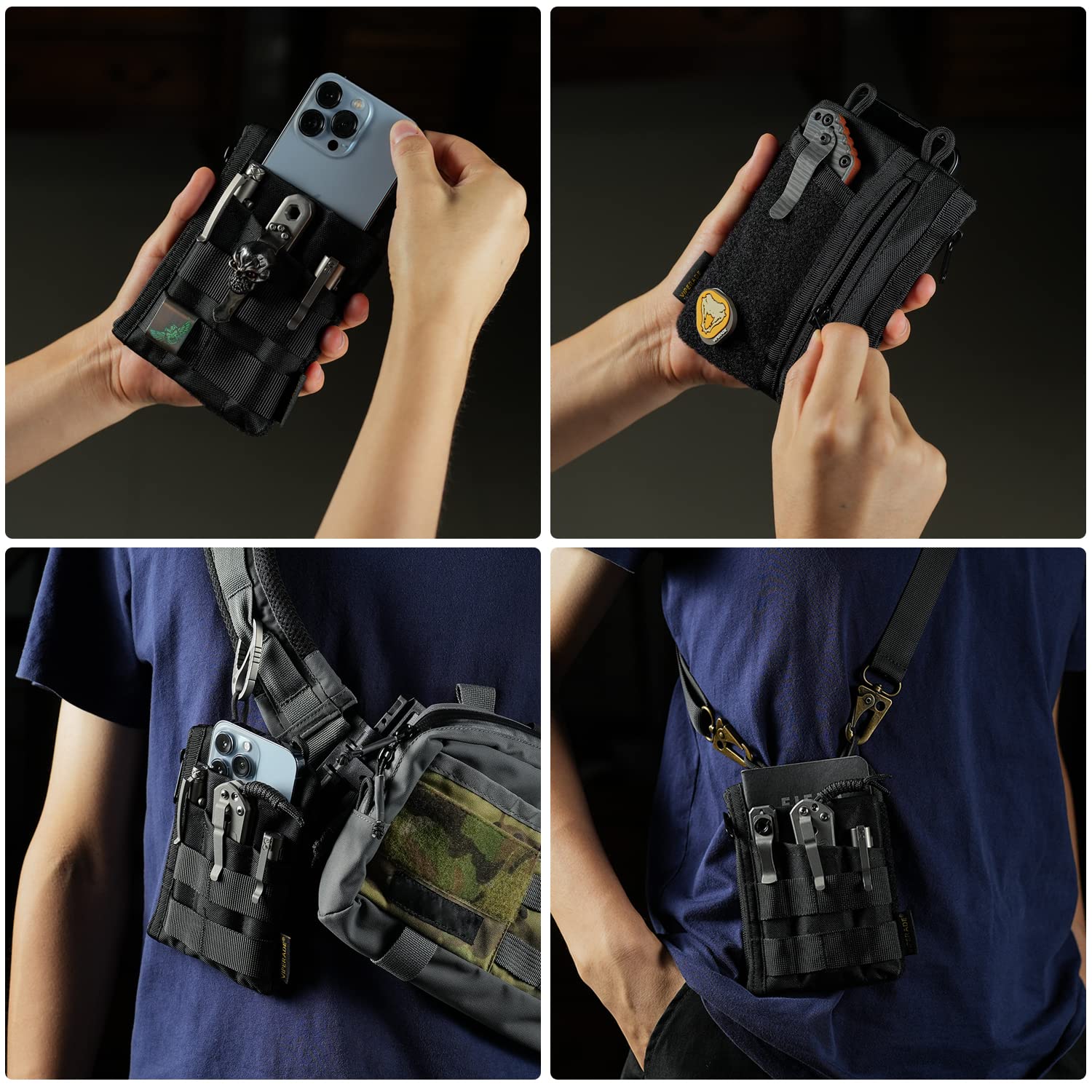VIPERADE VE16 EDC Pocket Organizer - 7-Pocket Multitool Pouch for Men | Tactical Gear Storage | Perfect for Everyday Carry, Camping & Outdoor Adventures