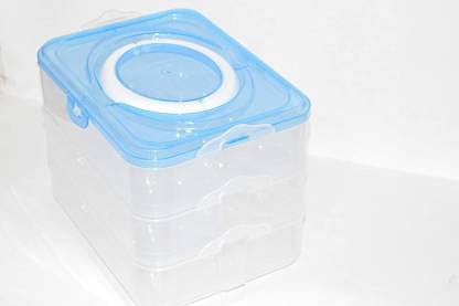 BPA-Free 3-Tier Egg Storage Container for Refrigerator - 36 Egg Capacity, Food-Safe Plastic with Lid, Multi-Color Fridge Organizer | Perfect for Kitchen, Picnics & Easter Egg Decorating | Pack of 1