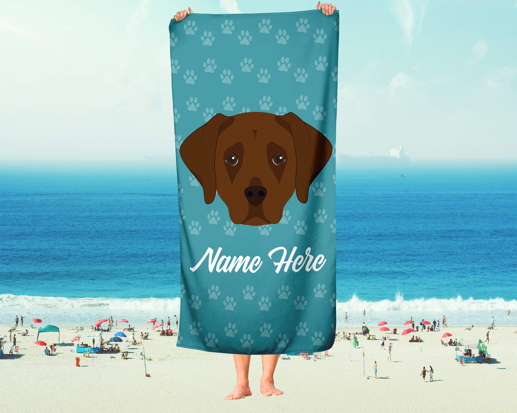Custom Labrador Retriever Beach Towels - Personalized Dog Lover Gifts, Large & Medium Bath Towels for Pool, Beach, Travel - Soft Absorbent Towels for Adults & Kids - Perfect for Summer, Swimming, Spa Days & Pet Lovers