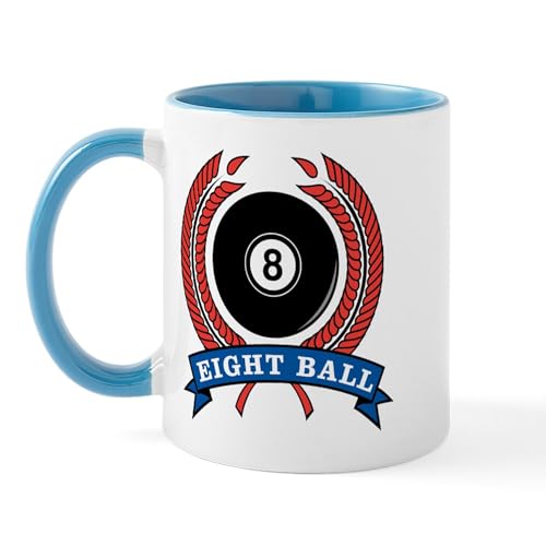White/Blue Inside - Billiards Eight Ball Mug