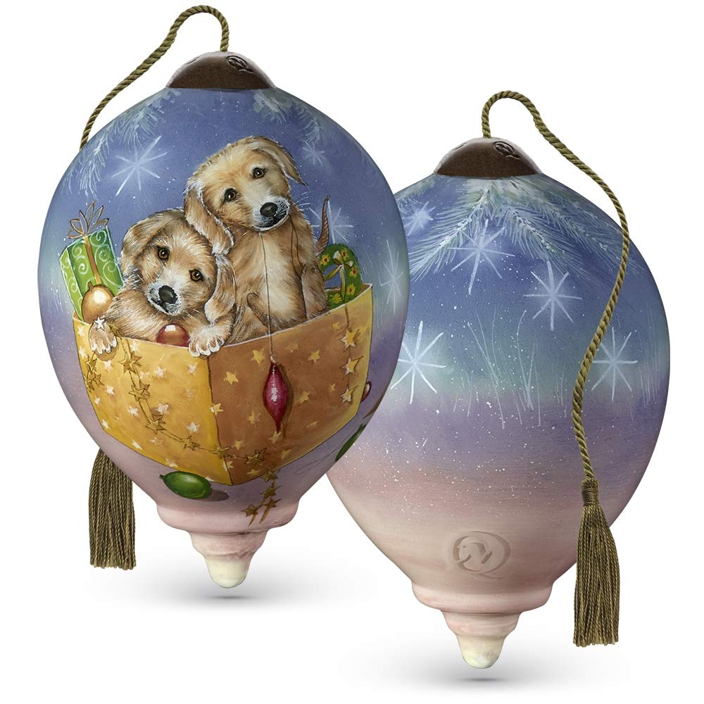 Adorable Puppy in Gift Box Christmas Ornament - Perfect for Holiday Tree Decorations & Festive Home Decor