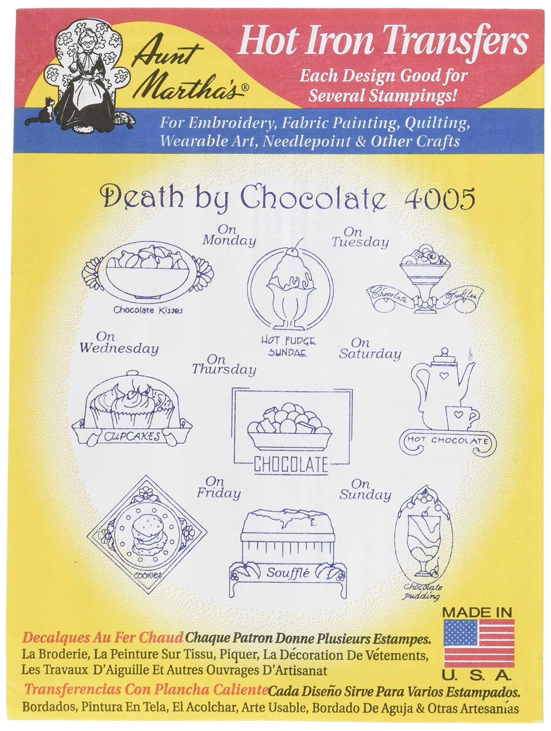 Aunt Martha's Iron On Transfer Patterns for Embroidery, Stitching & Fabric Painting - DIY Craft Projects, Home Decor & Personalized Gifts