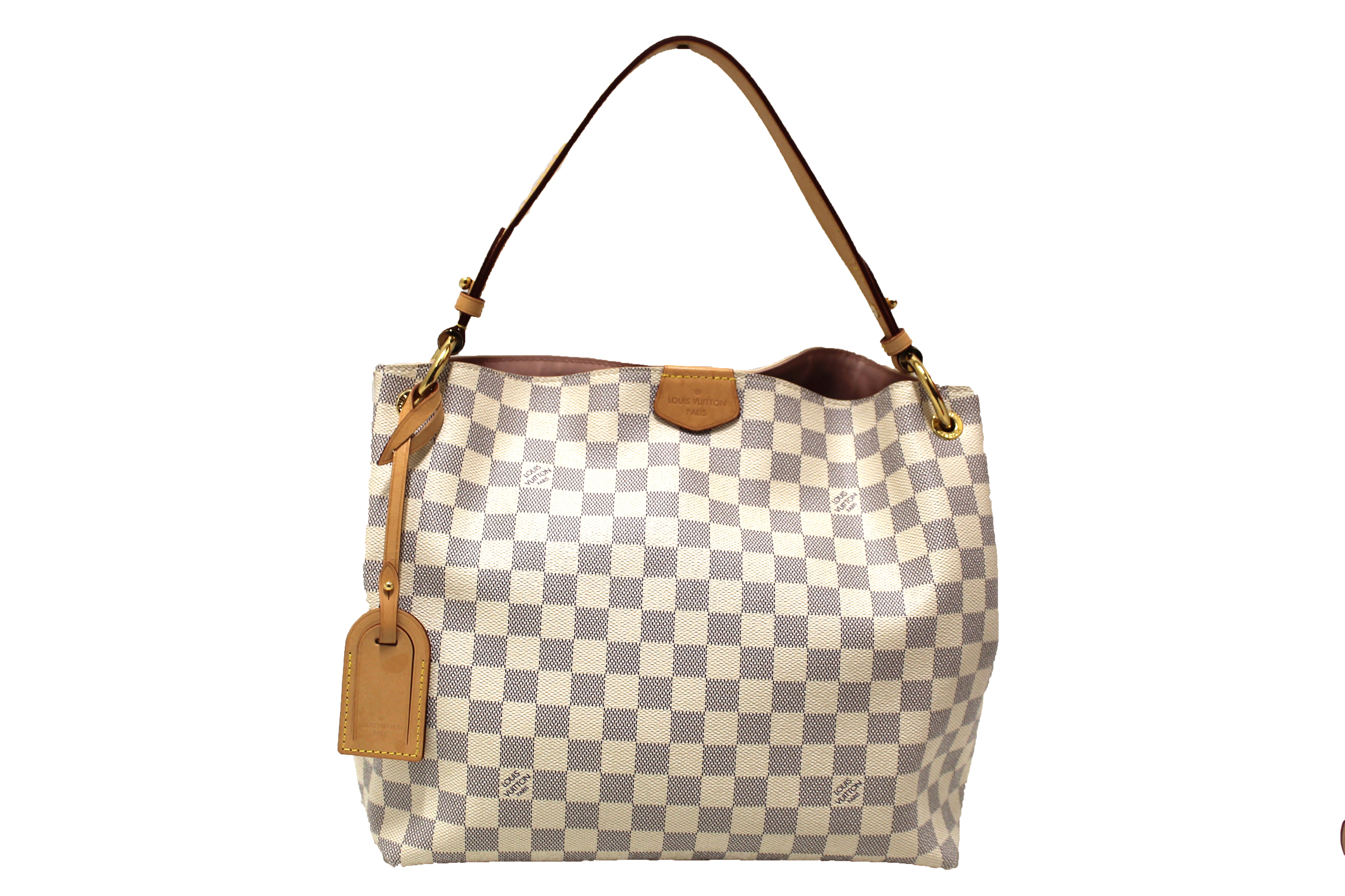 Authentic Louis Vuitton Damier Azur Graceful PM Hobo Shoulder Bag for Women - Luxury Designer Handbag Perfect for Work, Travel & Everyday Use