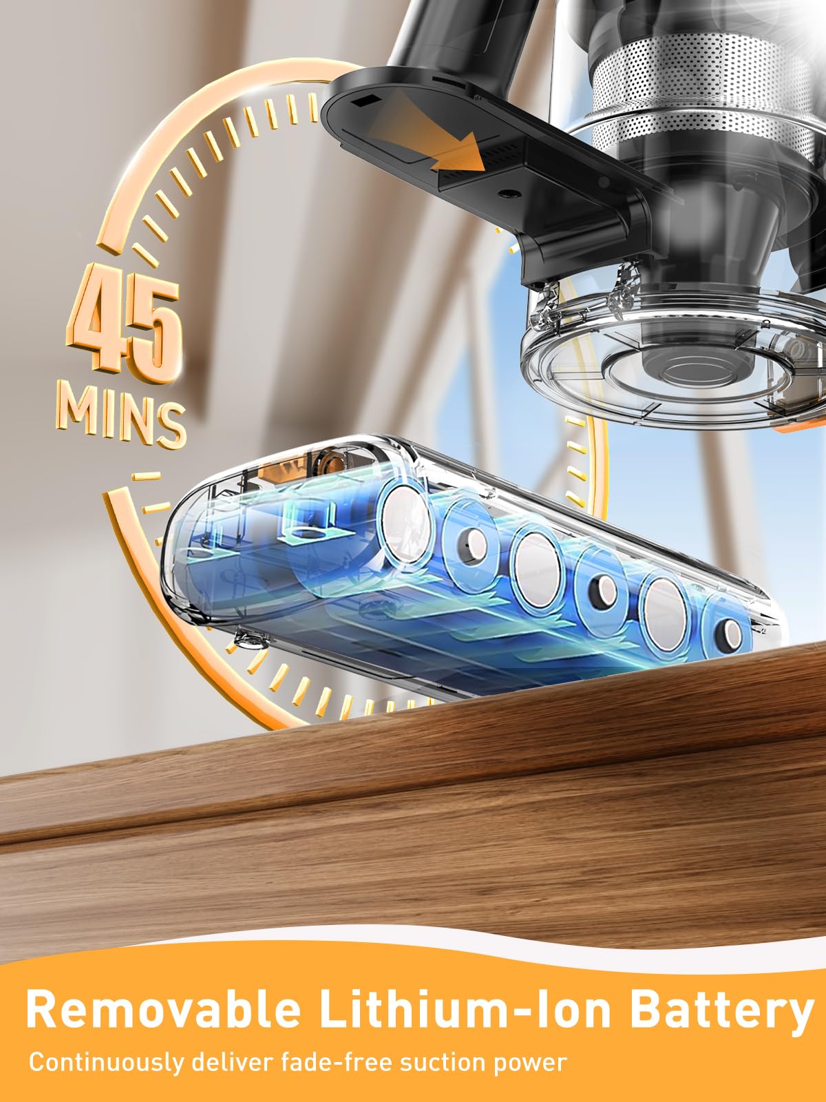 Powerful 40Kpa Cordless Stick Vacuum Cleaner - 9-in-1 Lightweight Vacuum with Anti-Tangle Brush & Green Light | 3 Cleaning Modes | 40 Min Runtime | Ideal for Hardwood Floors, Pet Hair, Car, Stairs & Home Cleaning