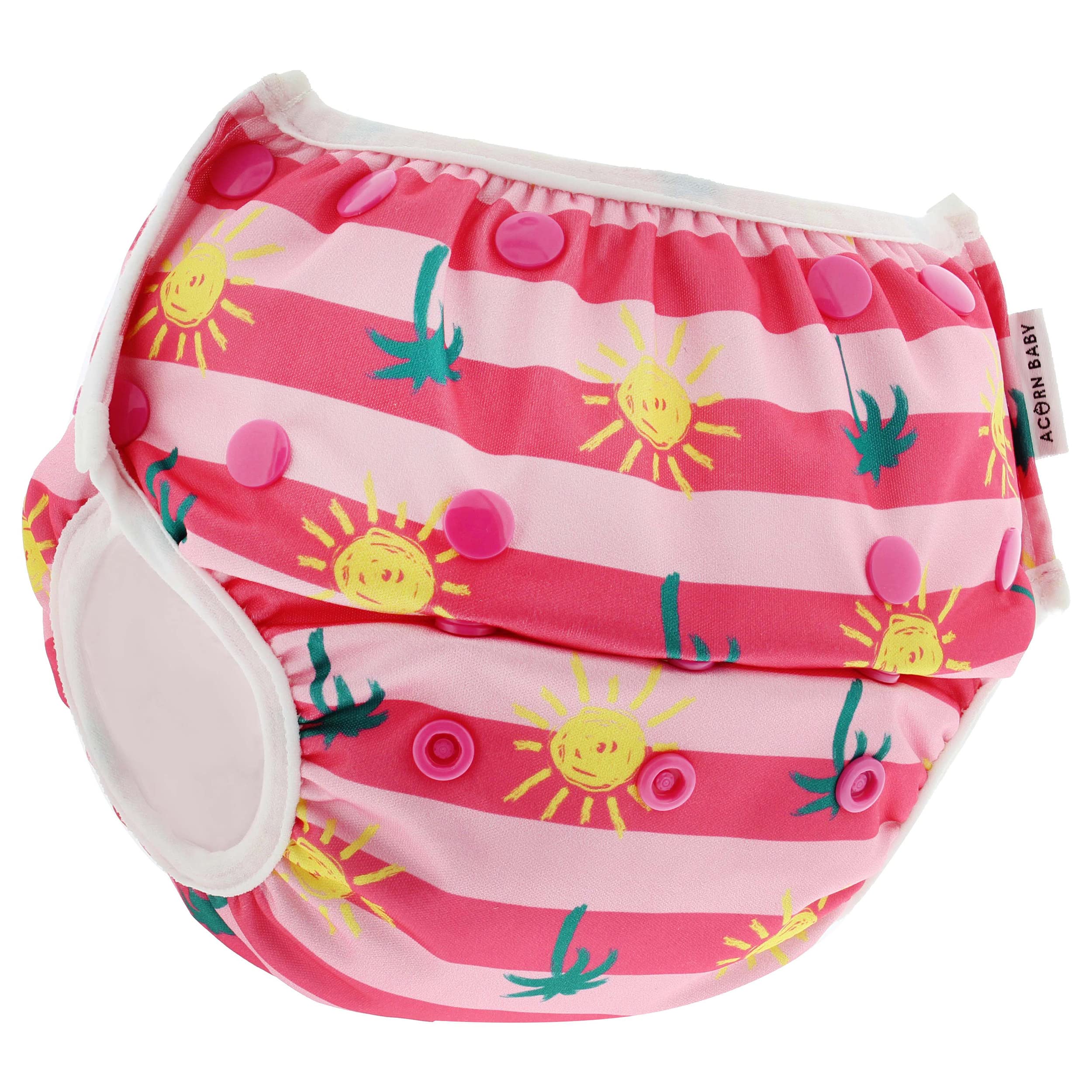 Pink Striped Swim Diaper for Toddlers 0-5 - Reusable for Pool & Beach