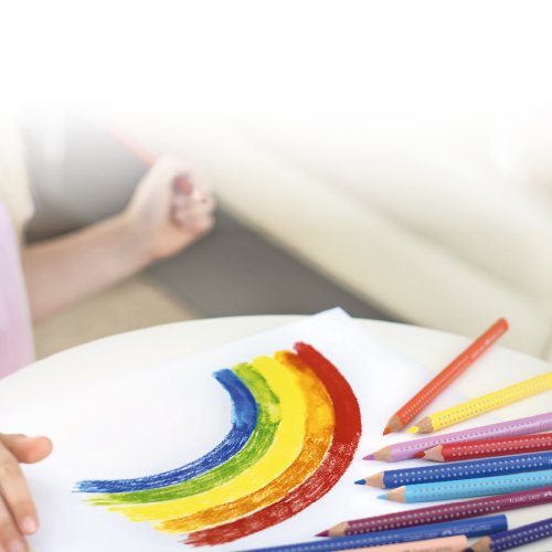 Faber Castell Jumbo Grip Colored Pencils 6-Pack for Kids Art & Drawing