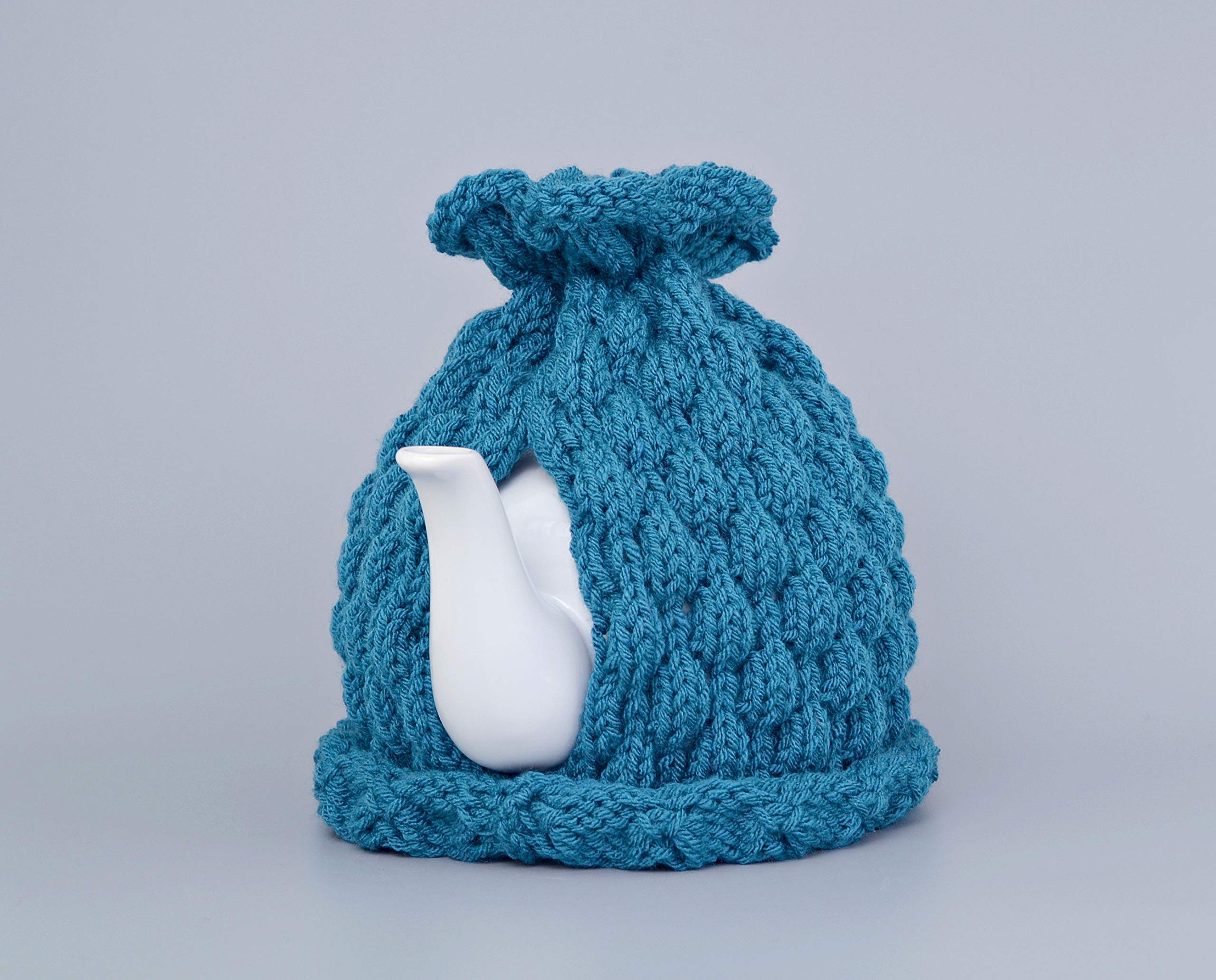 Hand-Knitted Teal Green Teapot Cozy - Elegant Tea Accessory for Kitchen Decor & Breakfast Table | Hygge Home Gift for Tea Lovers (Perfect for Afternoon Tea & Cozy Home Decor)