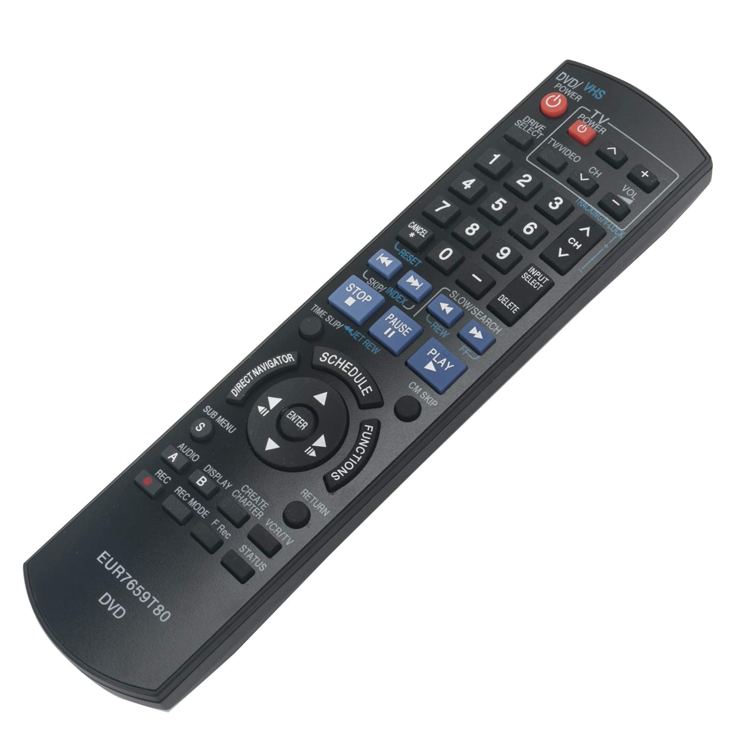 WINFLIKE Replacement Remote Control for Panasonic DVD Recorder DMR-EZ47/EZ475 Series - Compatible with DMR-EZ47V/EZ47VK/EZ475V/EZ475VK/EZ475VPK Models - Perfect for Home Theater & Media Center Setup