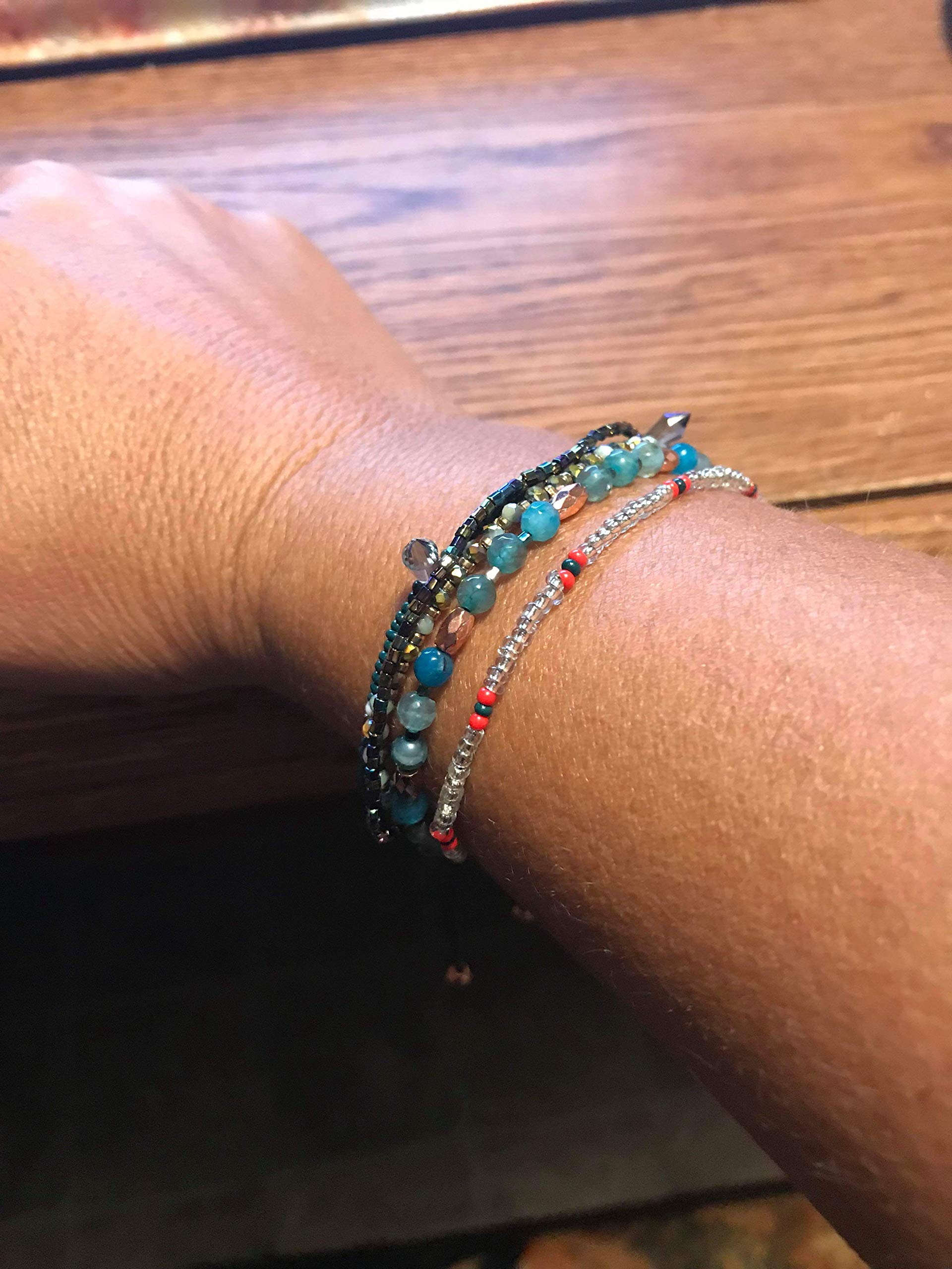 Handmade Adjustable Bohemian Wrap Bracelet - Braided String Beaded Anklet for Women | Perfect for Beach, Festival & Boho Chic Outfits